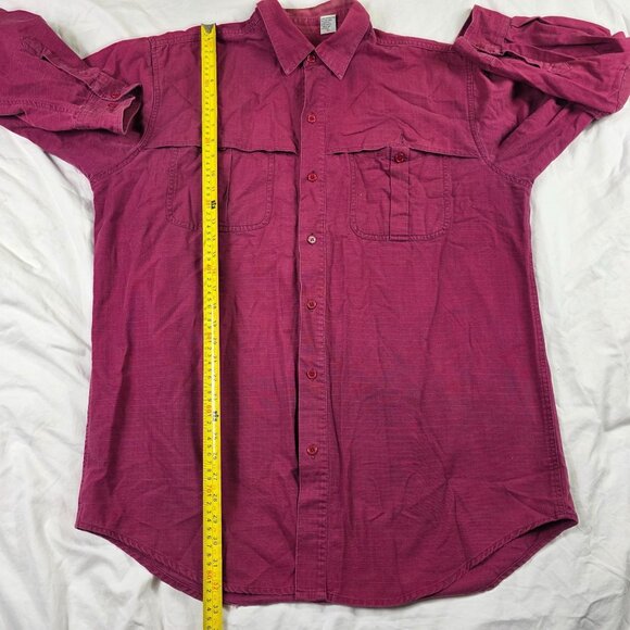 Cabelas Outdoor Gear Mens XL Tall Red Long Sleeve Button Front Shirt Casual - Picture 7 of 10